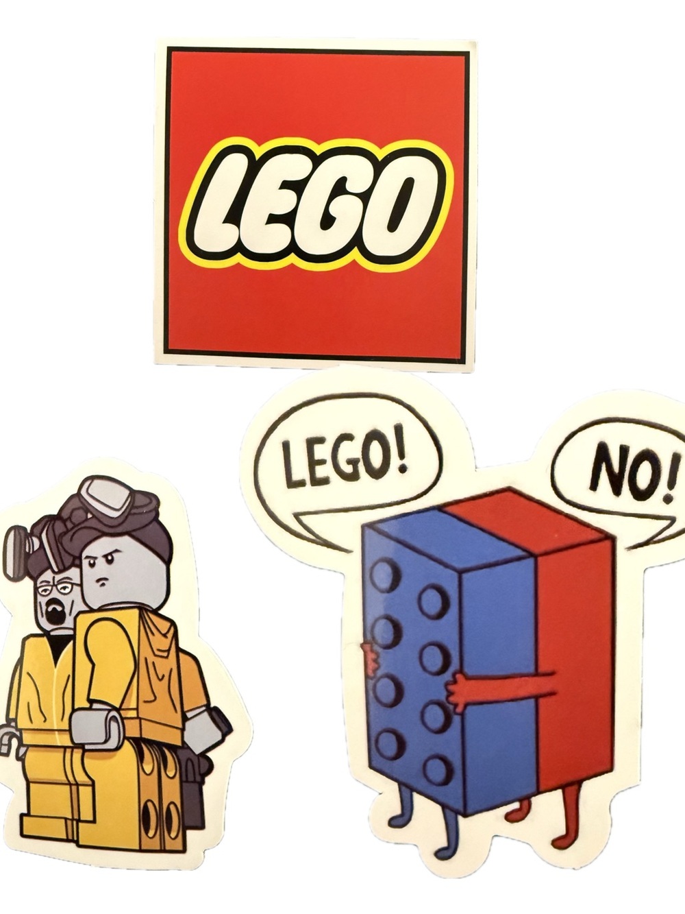 LEGO Sticker Lot Logo Brick Meme Minifigure Parody Decals Set of 3